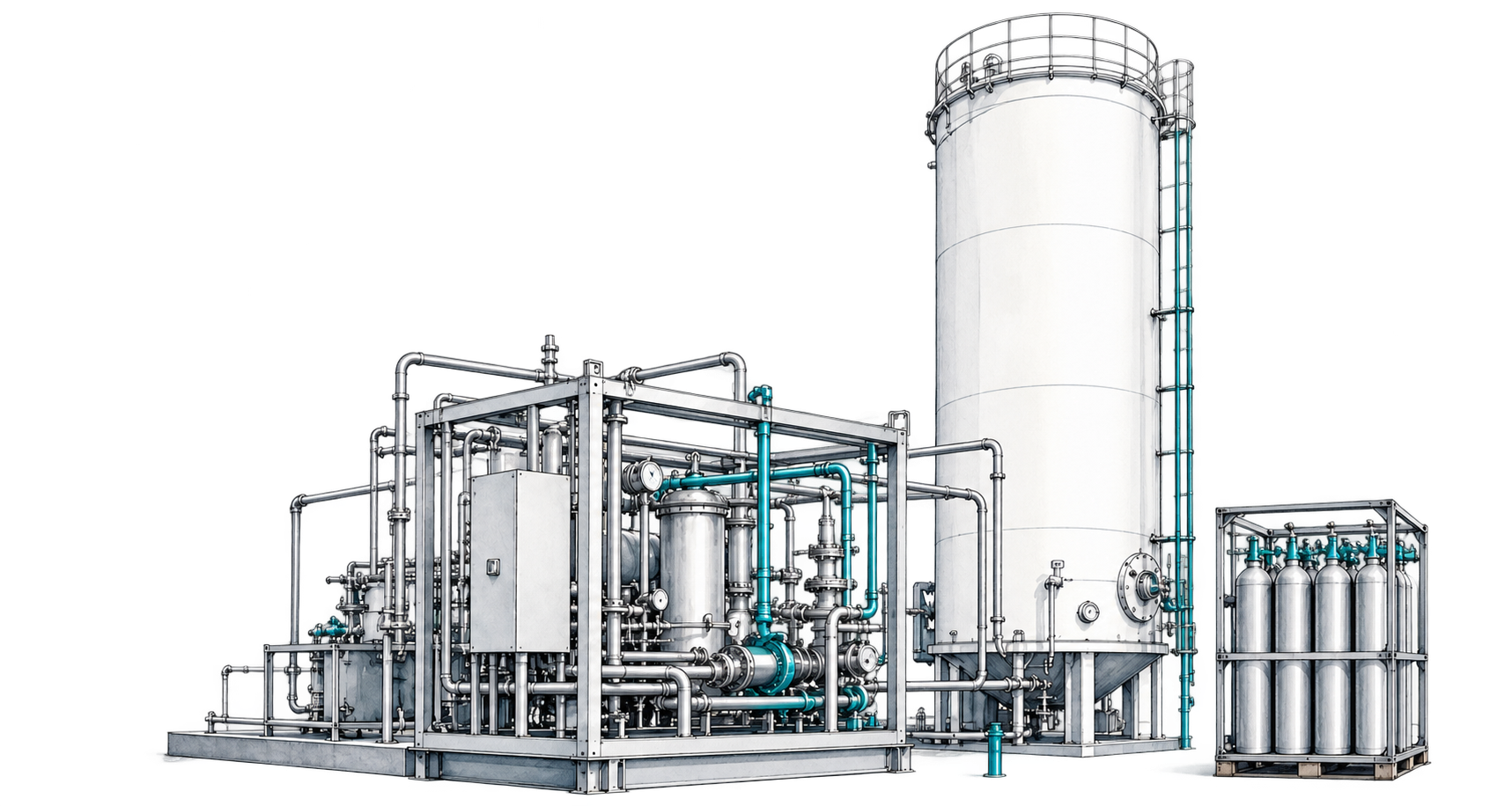 Industrial helium installation